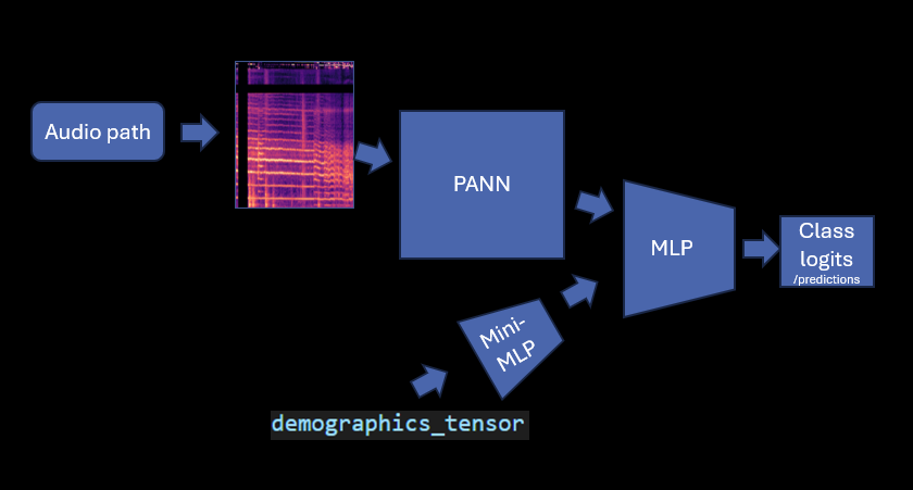 Respiratory audio classification model architecture